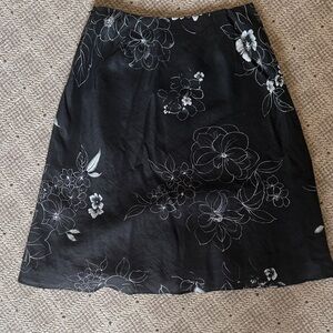 Floral Black Skirt